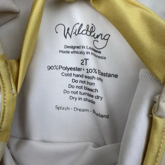 Wildling Well Dressed Wolf Yellow Gingham Rashguard Swimsuit - Picture 4 of 5